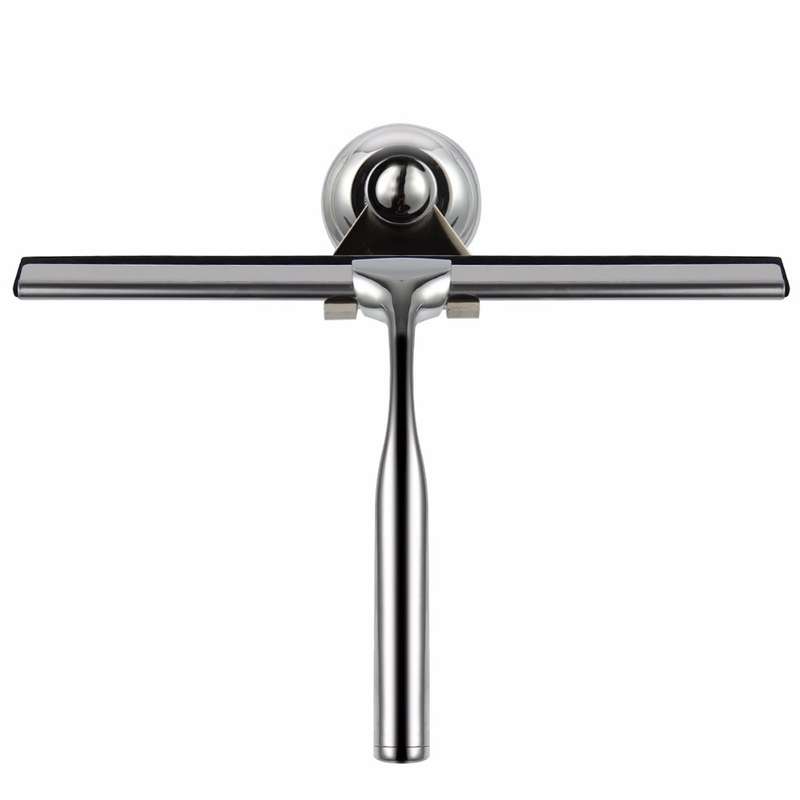 Glass Window Squeegee Cleaner Shower Bathroom Mirror Rubber Wiper With Suction Hook Water Vapor Remo