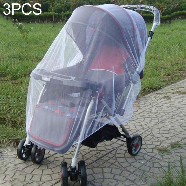 3 PCS 150cm Baby Pushchair Mosquito Insect Shield Net Safe Infants Protection Mesh Stroller Accessor