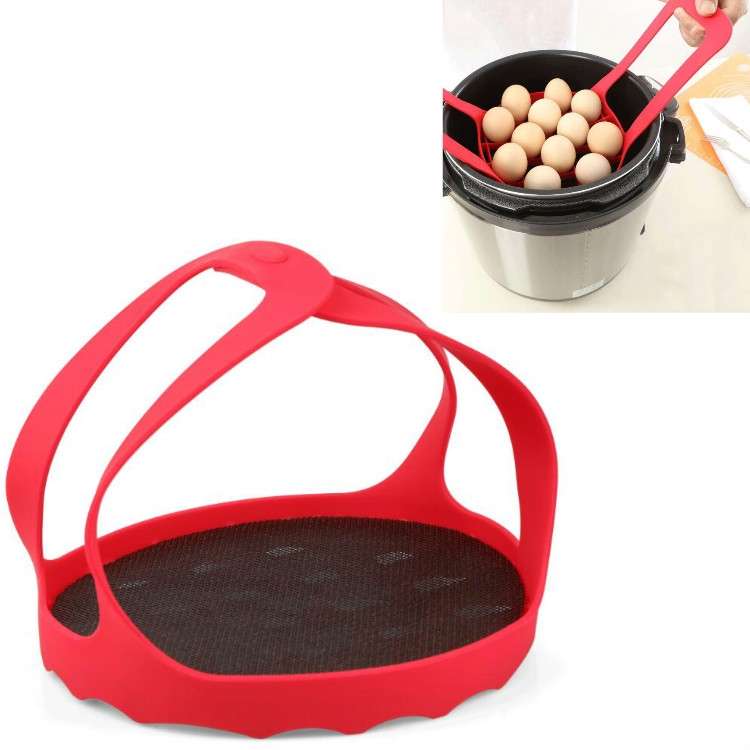 Steamer Sling Pressure Cooker Silicone Steamer(Red)