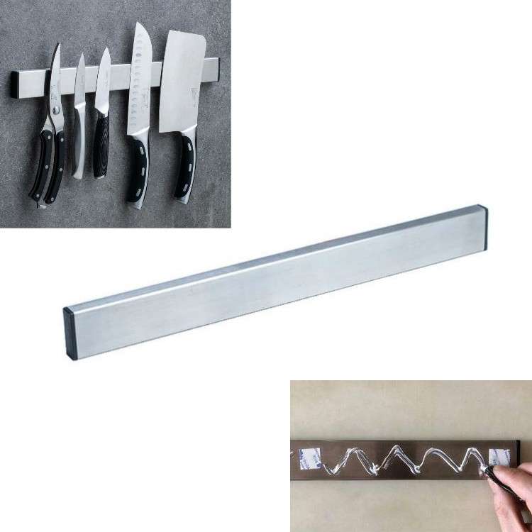Stainless Steel Knife Holder Kitchen Rack Magnetic Suction Knife Holder, Length:30cm, Style:Free Nai