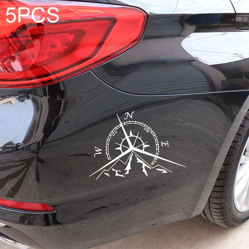 5 PCS NSWE Fashion Mountains Compass Rose Decal Nautical Compass Navigate Car Sticker, Size: 13.7x9.