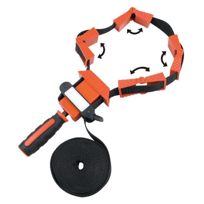 Multifunction Belt Clamp Wood Working Quick Adjustable Band Clamp Polygonal Clip 90 Degrees Right An