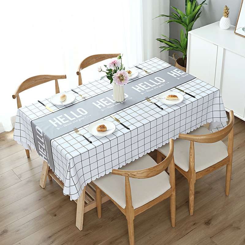Printinging Coffee Dining Table Cloth PVC Waterproof Oilproof Anti-scalding Tablecloth, Size:140x140