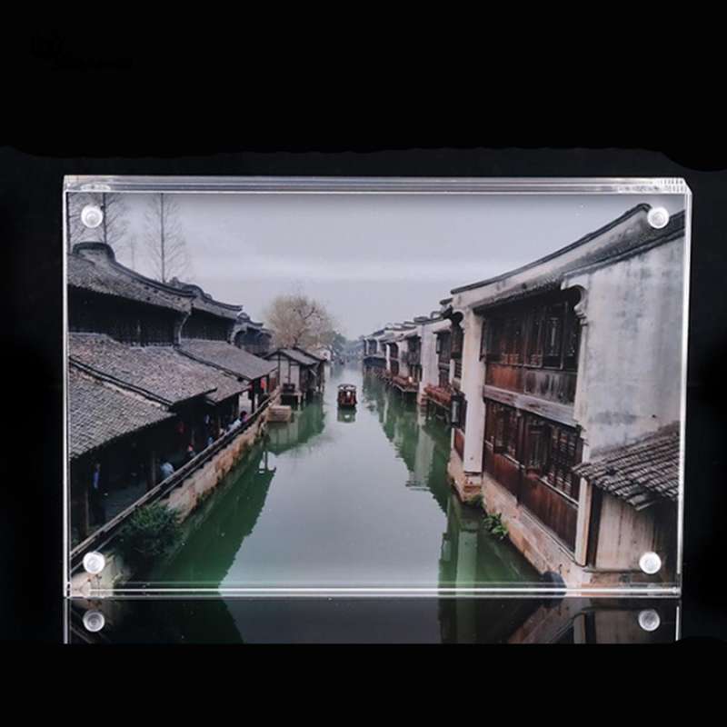 Magnetic Acrylic Transparent Rectangle Photo Frame Creative Birthday Photo Frame, Size:60x90mm