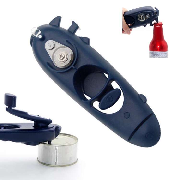 8 in 1 Stainless Steel Multifunctional Hand-canned Bottle Opener(Black)