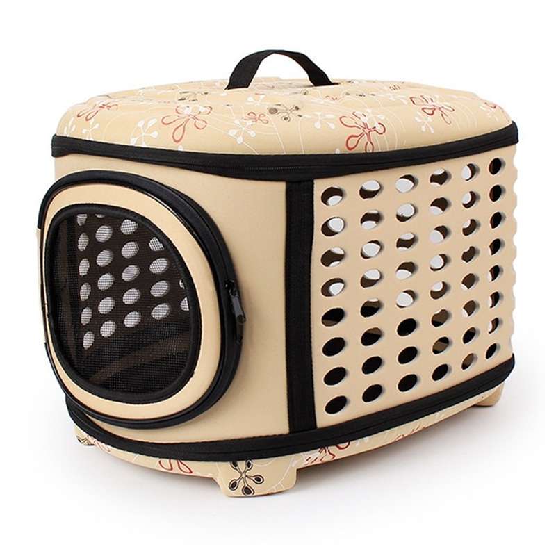 EVA Portable Folding Pet Tote Pet Carrier Bag(Beige)