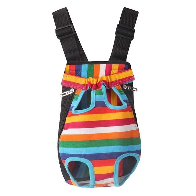 Traveling Portable Pet Chest Backpack Pet Carrier Bag, Size:M(Rainbow striped)