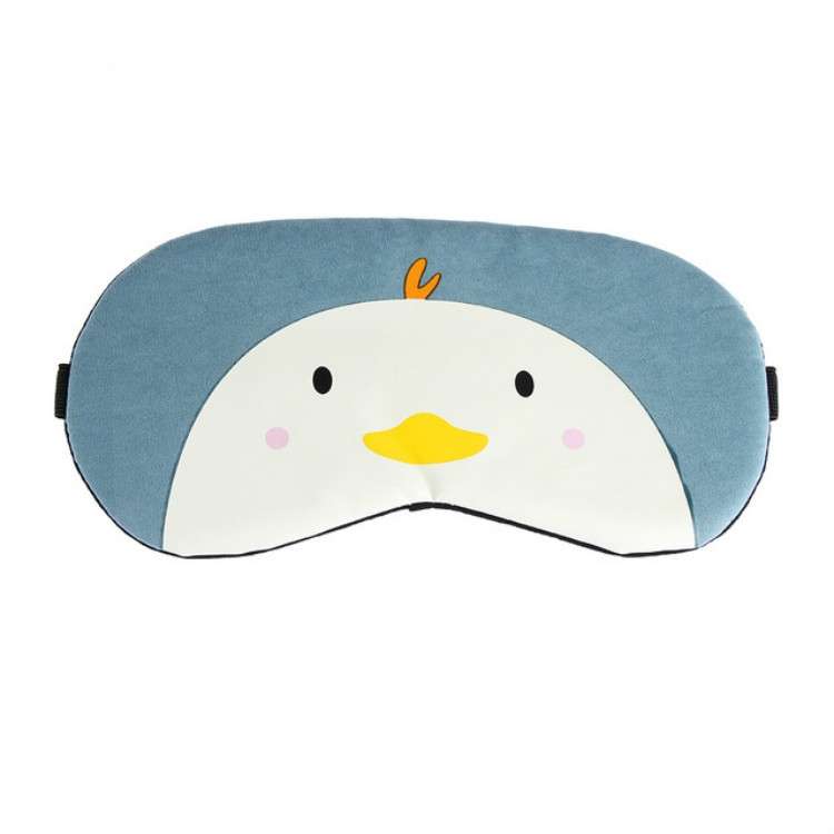 Cartoon Animal Cute Sleep Eye Mask Eyeshade Cover Massage Relax Eye Mask(Light Blue Penguin)