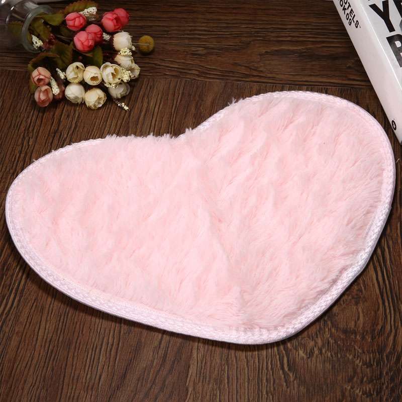 Heart Shape Non-slip Bath Mats Kitchen Carpet Home Decoration, Size:40*50CM(Light Camel)