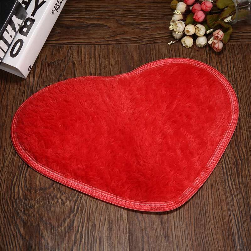 Heart Shape Non-slip Bath Mats Kitchen Carpet Home Decoration, Size:40*50CM(Light Camel)