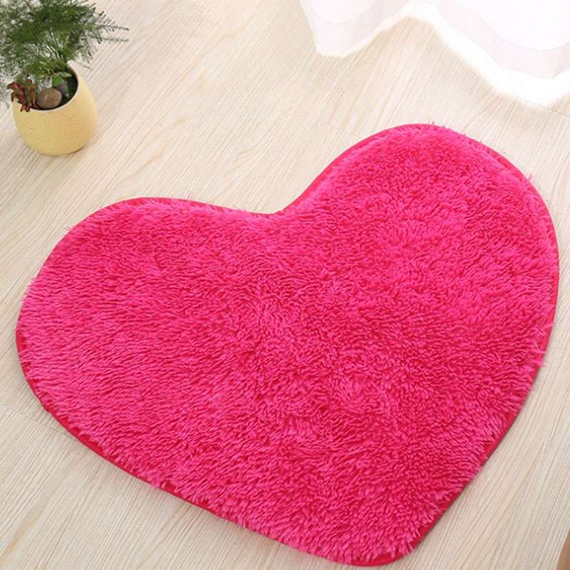 Heart Shape Non-slip Bath Mats Kitchen Carpet Home Decoration, Size:40*50CM(Light Camel)