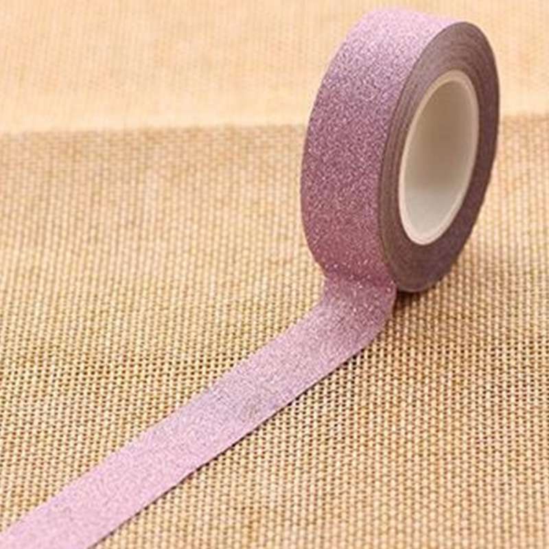 Flash Washi Sticky Paper Tape Label DIY Decorative Tape, Length: 10m(Silver)