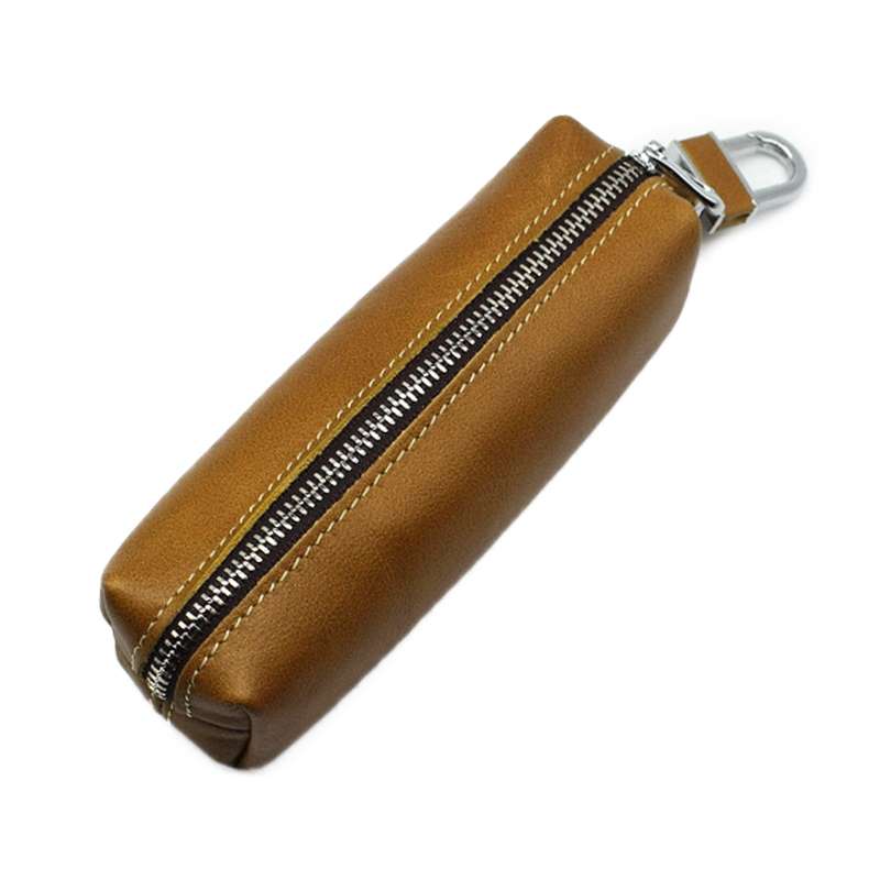 Car Keys Holder Genuine Leather Coin Purse for Men Key Wallets(Brown)