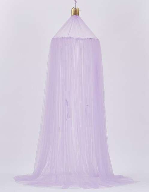 Baby Bed Curtain Hung Dome Mosquito Net Girls Crown Hanging Net Princess Tents(Gray)