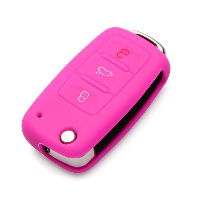 2 PCS Silicone Car Key Cover Case for Volkswagen Golf(White)