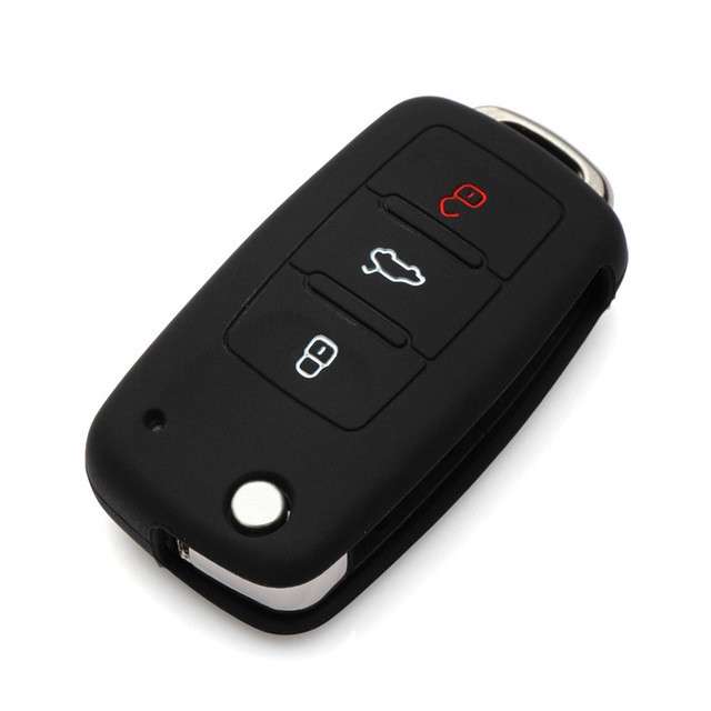 2 PCS Silicone Car Key Cover Case for Volkswagen Golf(White)