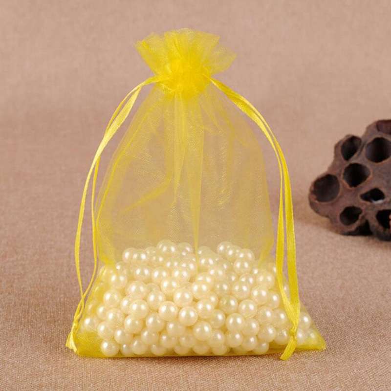 100 PCS Gift Bags Jewelry Organza Bag Wedding Birthday Party Drawable Pouches, Gift Bag Size:10x15cm