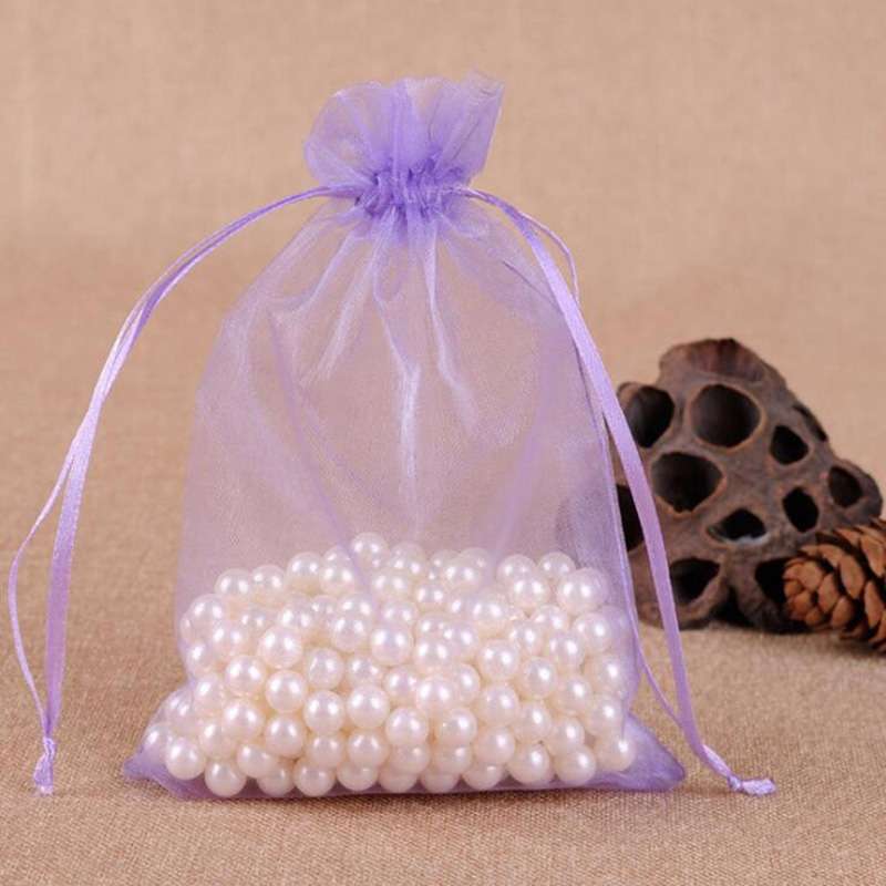 100 PCS Gift Bags Jewelry Organza Bag Wedding Birthday Party Drawable Pouches, Gift Bag Size:10x15cm