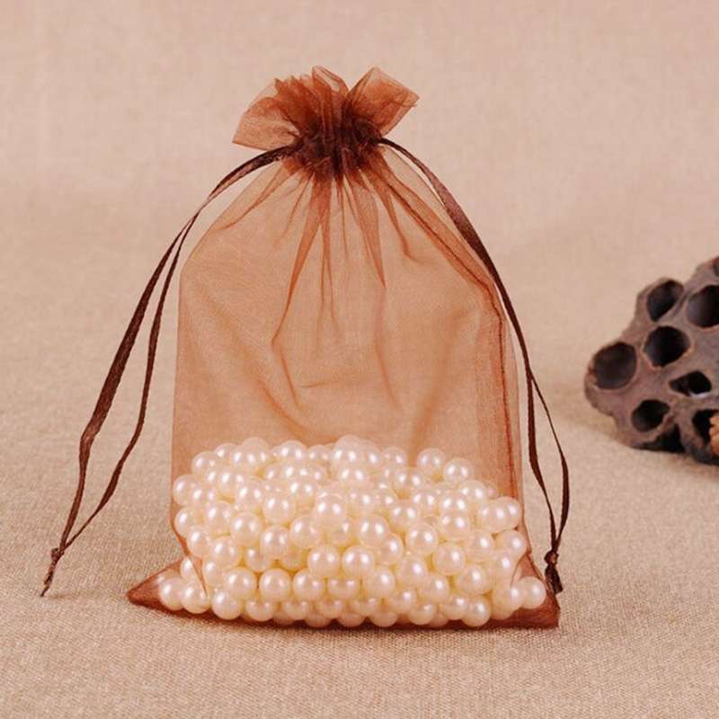 100 PCS Gift Bags Jewelry Organza Bag Wedding Birthday Party Drawable Pouches, Gift Bag Size:10x15cm