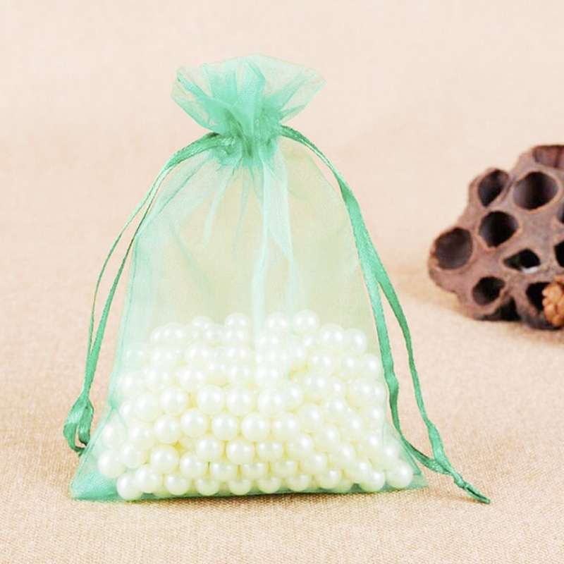 100 PCS Gift Bags Jewelry Organza Bag Wedding Birthday Party Drawable Pouches, Gift Bag Size:10x15cm