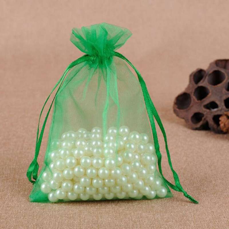 100 PCS Gift Bags Jewelry Organza Bag Wedding Birthday Party Drawable Pouches, Gift Bag Size:10x15cm