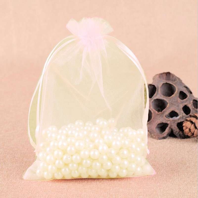 100 PCS Gift Bags Jewelry Organza Bag Wedding Birthday Party Drawable Pouches, Gift Bag Size:10x15cm