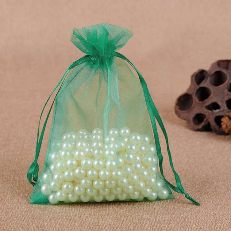 100 PCS Gift Bags Jewelry Organza Bag Wedding Birthday Party Drawable Pouches, Gift Bag Size:10x15cm