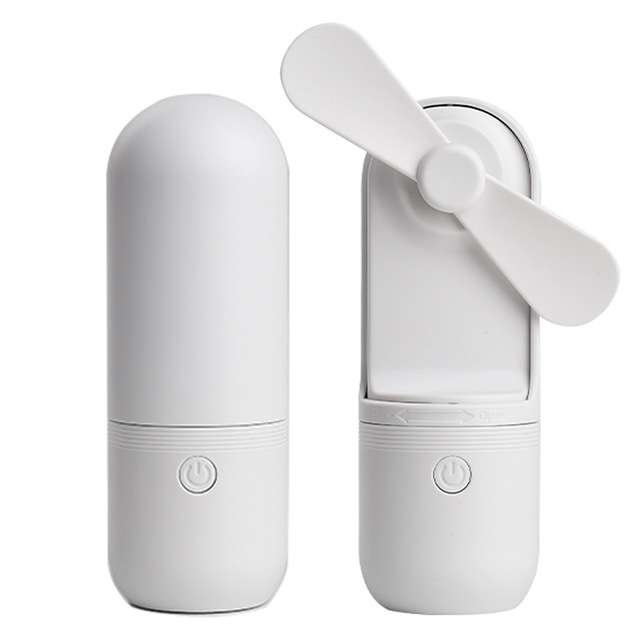 USB Charging Handheld Mini Folding Fan Desktop Fan(Pink)