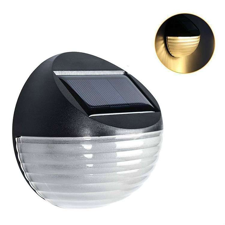 2 PCS Solar Power Light Sensor 6 Energy Saving Lamp LED Wall Light Outdoor Garden Fence Waterproof L