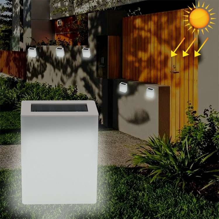 Solar Energy Saving Lamp Outdoor Garden Fence Wall Light(Warm Light)