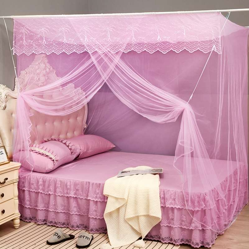 Single-door Mosquito Net Square Roof for Home Student Dormitory, Size:1.0x1.9x1.5 Meters(Purple)