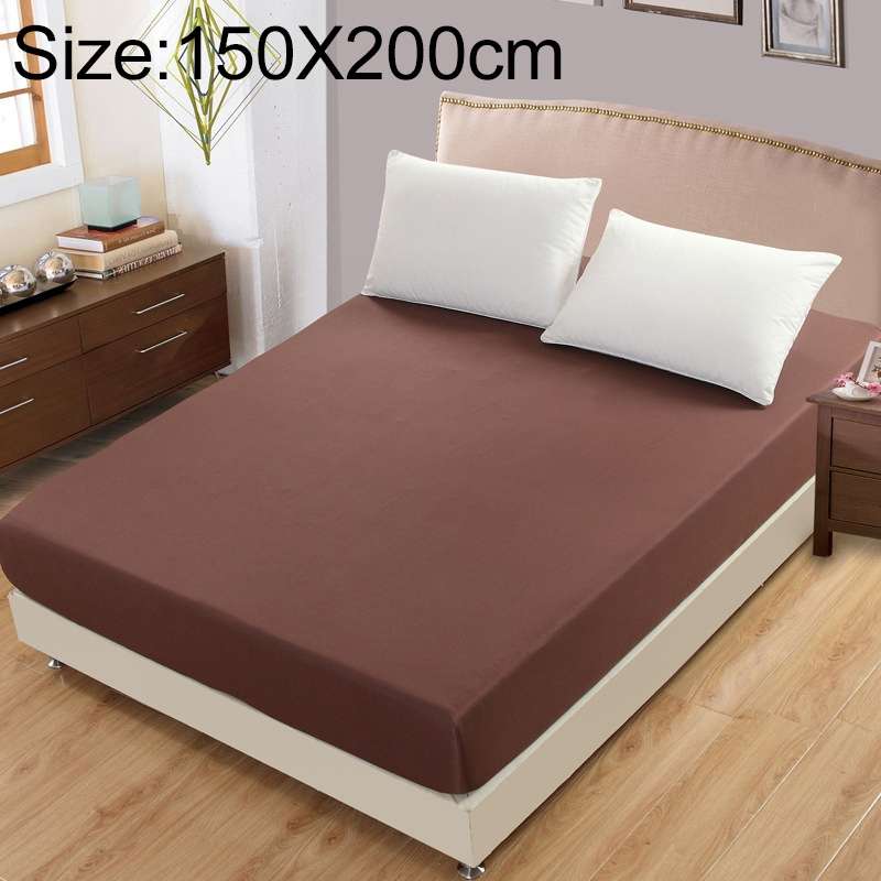 Plain Mattress Protector Bed Mat Mattress Cover Fitted Sheet, Size:150X200cm(Magenta)