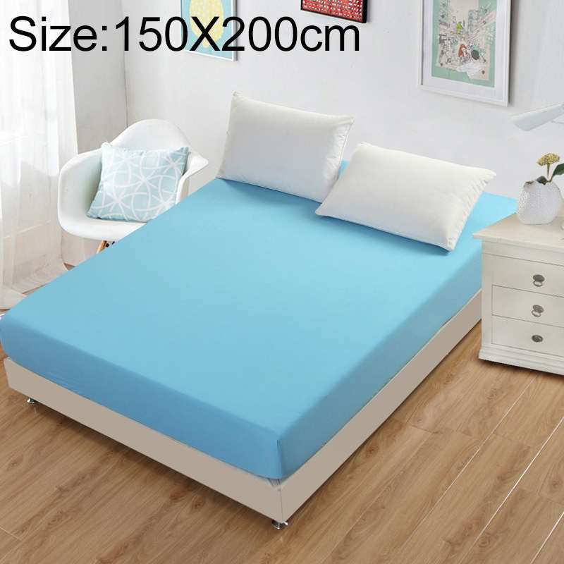 Plain Mattress Protector Bed Mat Mattress Cover Fitted Sheet, Size:150X200cm(Magenta)