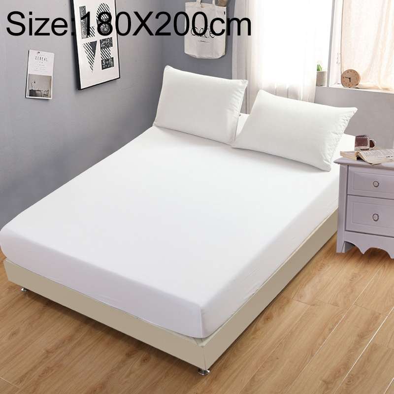 Plain Mattress Protector Bed Mat Mattress Cover Fitted Sheet, Size:180X200cm(Green)