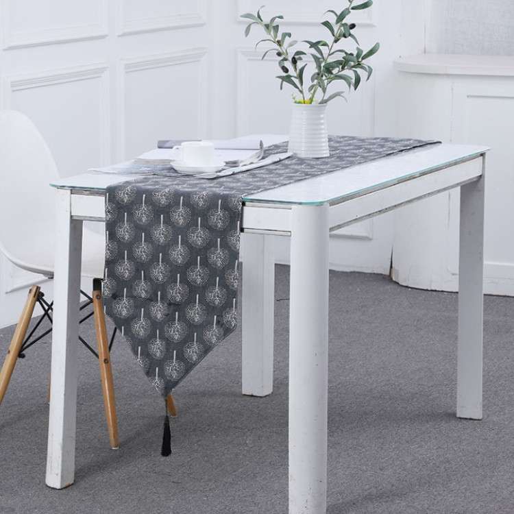 Linen Table Flag Tea Mat Cloth TV Cabinet Coffee Table Strip Cover Cloth, Size:160x33cm(Yellow)