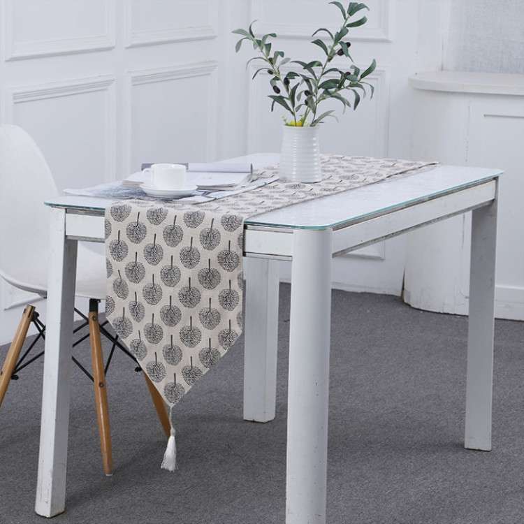 Linen Table Flag Tea Mat Cloth TV Cabinet Coffee Table Strip Cover Cloth, Size:160x33cm(Yellow)