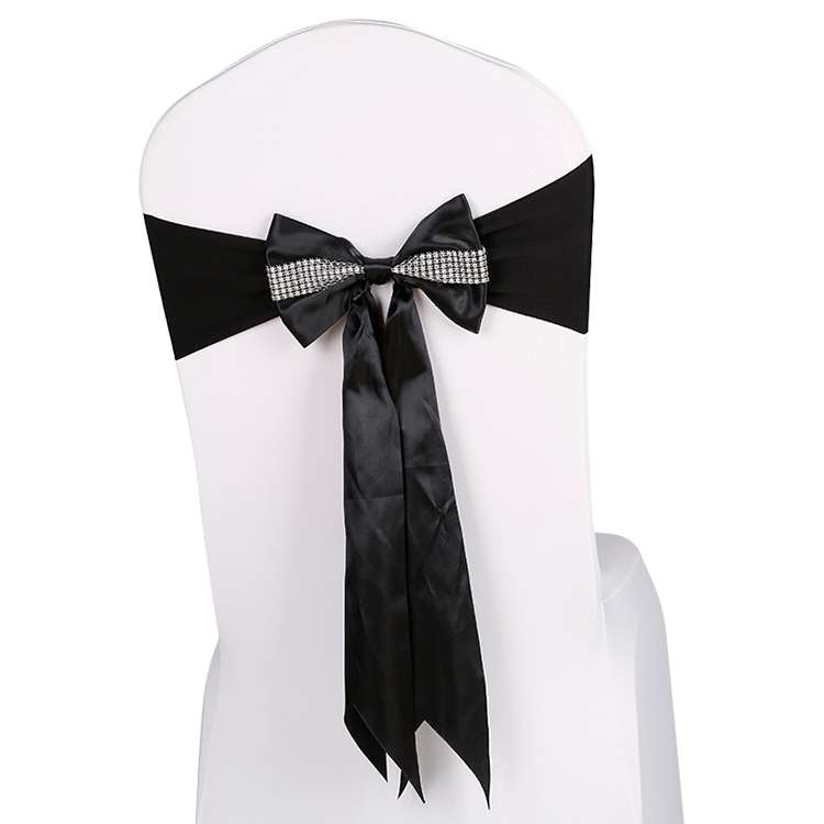 For Wedding Events Party Ceremony Banquet Christmas Decoration Chair Sash Bow Elastic Chair Ribbon B