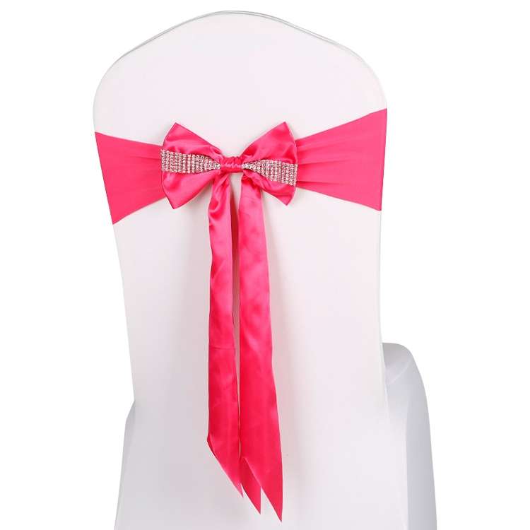 For Wedding Events Party Ceremony Banquet Christmas Decoration Chair Sash Bow Elastic Chair Ribbon B