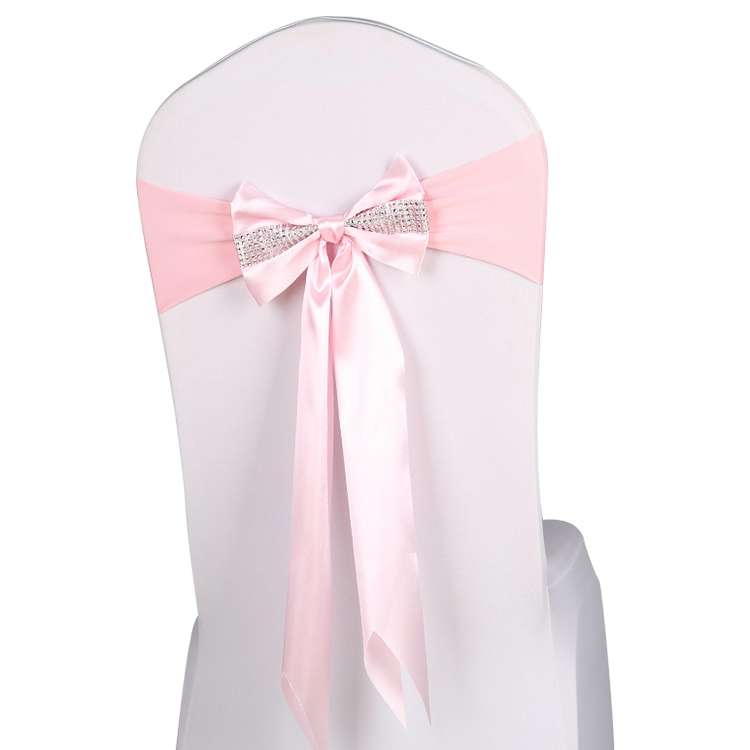 For Wedding Events Party Ceremony Banquet Christmas Decoration Chair Sash Bow Elastic Chair Ribbon B
