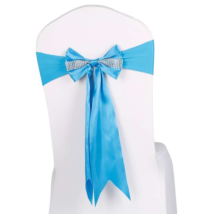 For Wedding Events Party Ceremony Banquet Christmas Decoration Chair Sash Bow Elastic Chair Ribbon B