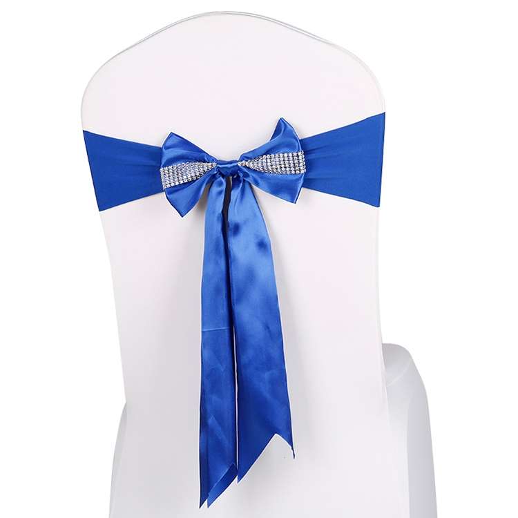 For Wedding Events Party Ceremony Banquet Christmas Decoration Chair Sash Bow Elastic Chair Ribbon B