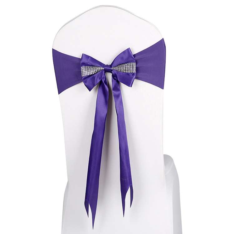 For Wedding Events Party Ceremony Banquet Christmas Decoration Chair Sash Bow Elastic Chair Ribbon B