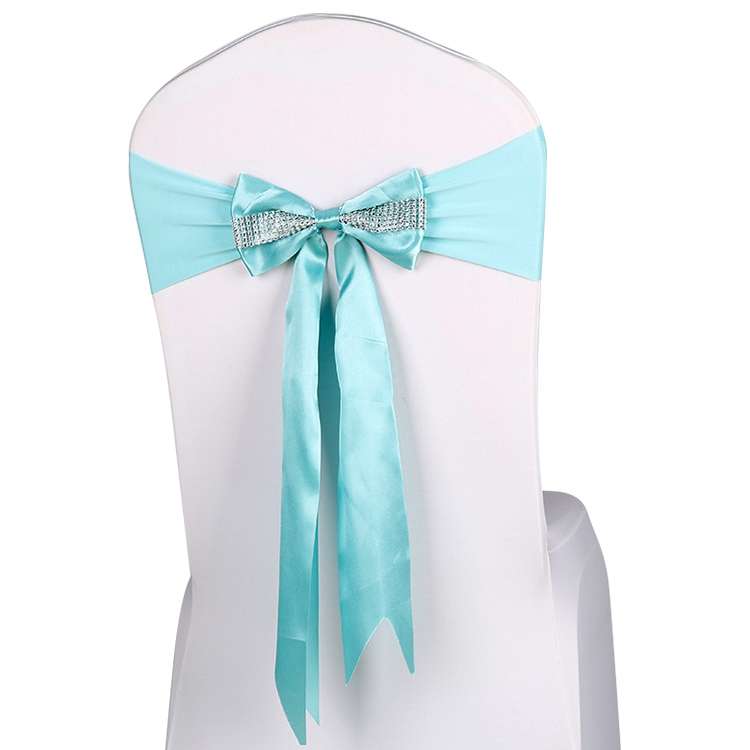 For Wedding Events Party Ceremony Banquet Christmas Decoration Chair Sash Bow Elastic Chair Ribbon B