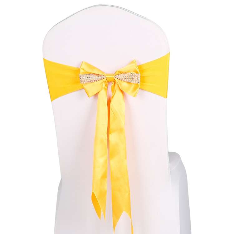 For Wedding Events Party Ceremony Banquet Christmas Decoration Chair Sash Bow Elastic Chair Ribbon B