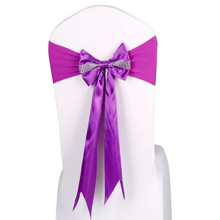 For Wedding Events Party Ceremony Banquet Christmas Decoration Chair Sash Bow Elastic Chair Ribbon B