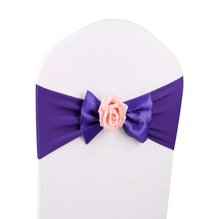 Wedding Chair Cover Sash Satin Fabric Bow Tie Ribbon Band Decoration Hotel Wedding Party Ceremony Ba