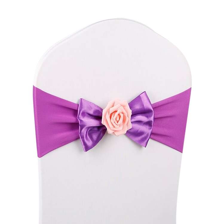 Wedding Chair Cover Sash Satin Fabric Bow Tie Ribbon Band Decoration Hotel Wedding Party Ceremony Ba