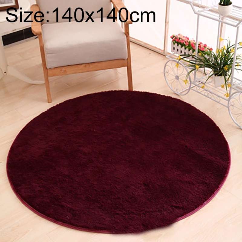 KSolid Round Carpet Soft Fleece Mat Anti-Slip Area Rug Kids Bedroom Door Mats, Size:Diameter: 140cm(
