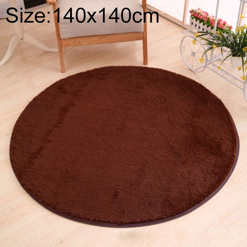 KSolid Round Carpet Soft Fleece Mat Anti-Slip Area Rug Kids Bedroom Door Mats, Size:Diameter: 140cm(
