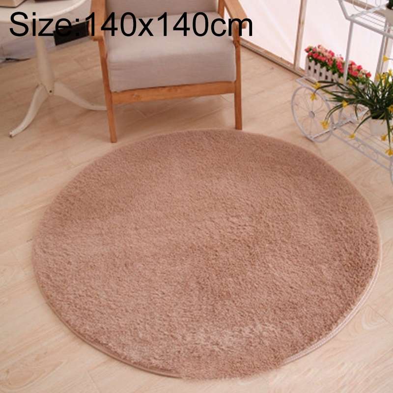 KSolid Round Carpet Soft Fleece Mat Anti-Slip Area Rug Kids Bedroom Door Mats, Size:Diameter: 140cm(